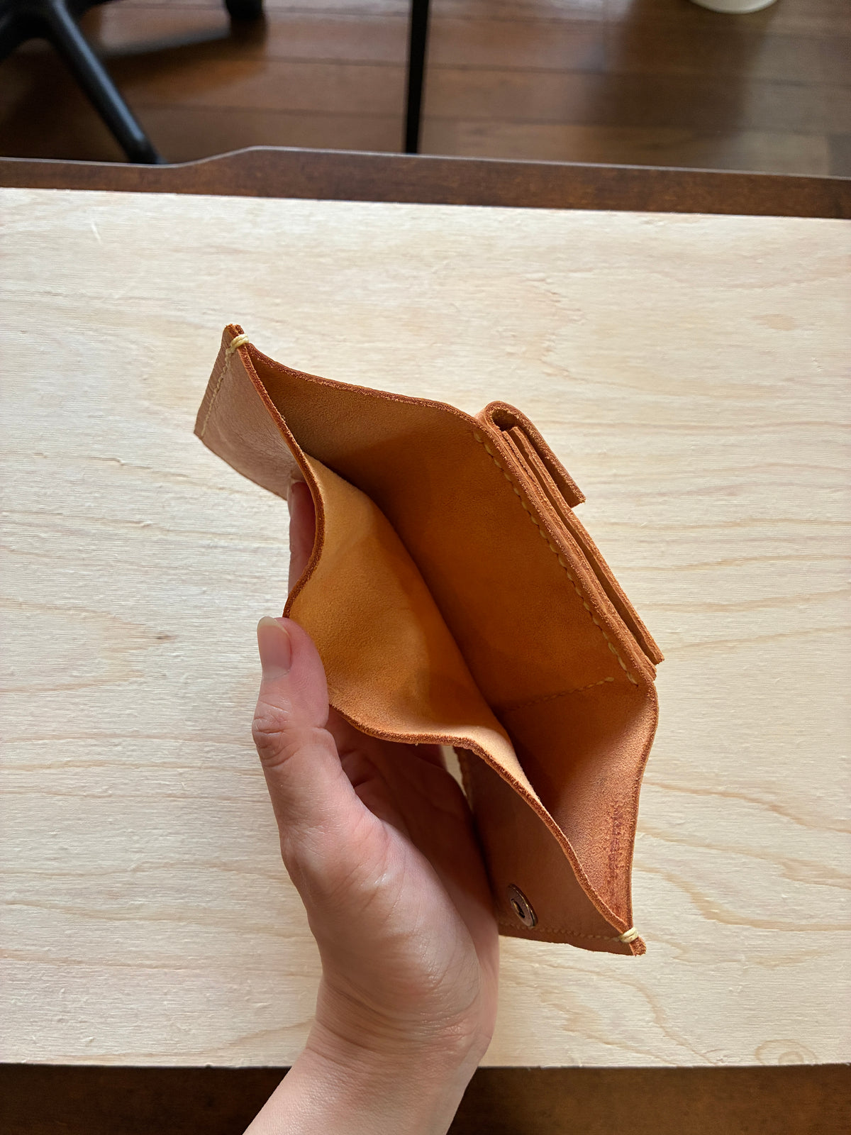 【鹿革 三つ折り財布｜Matsumoto】国産本革 エシカルレザークラフト ハンドメイド｜kawalabo.