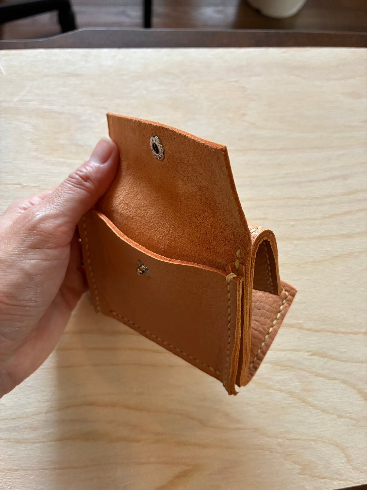 【鹿革 三つ折り財布｜Matsumoto】国産本革 エシカルレザークラフト ハンドメイド｜kawalabo.