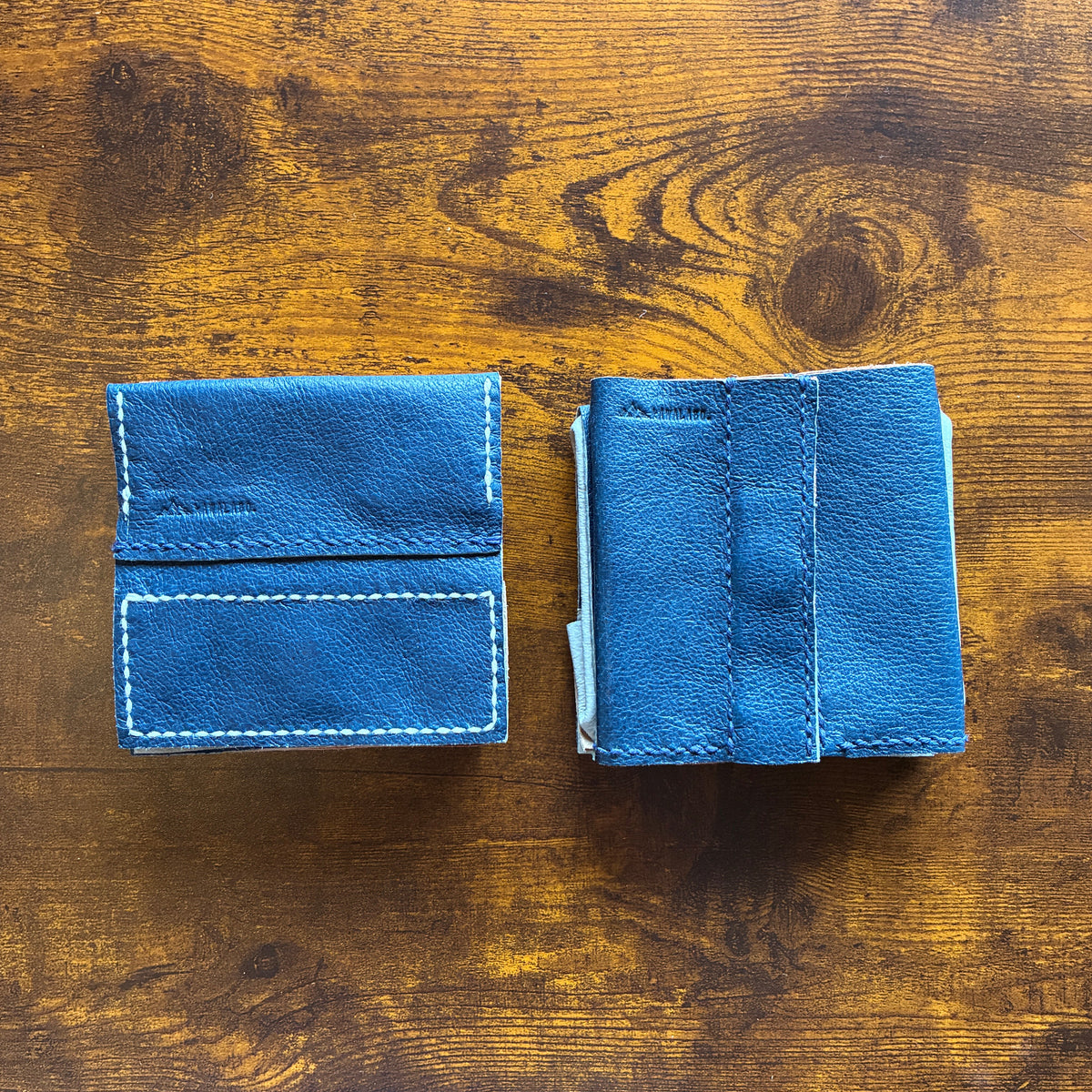 【豚革 スクエア（二つ折り）財布｜Natural】　国産本革 エシカルレザークラフト ハンドメイド｜kawalabo.