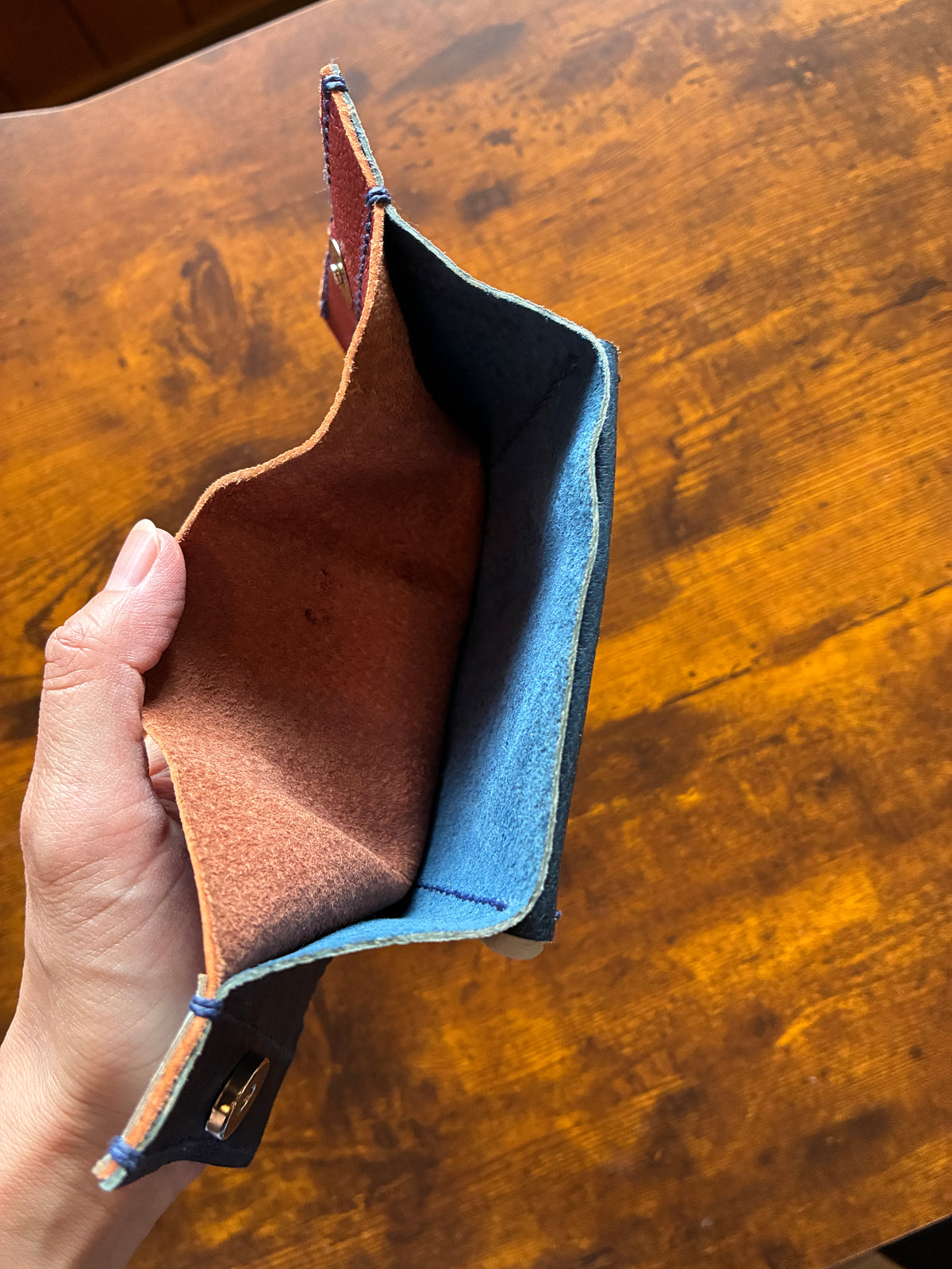 【豚革 スクエア（二つ折り）財布｜Natural】　国産本革 エシカルレザークラフト ハンドメイド｜kawalabo.