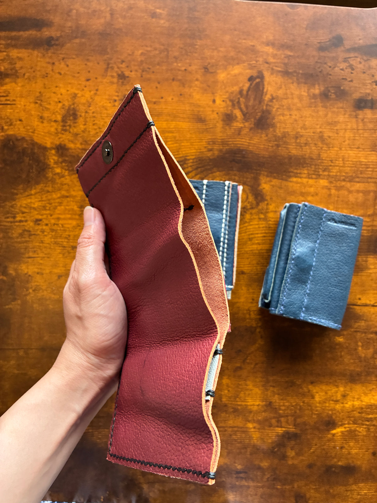 【豚革 三つ折り財布｜Natural】国産本革 エシカルレザークラフト ハンドメイド｜kawalabo.