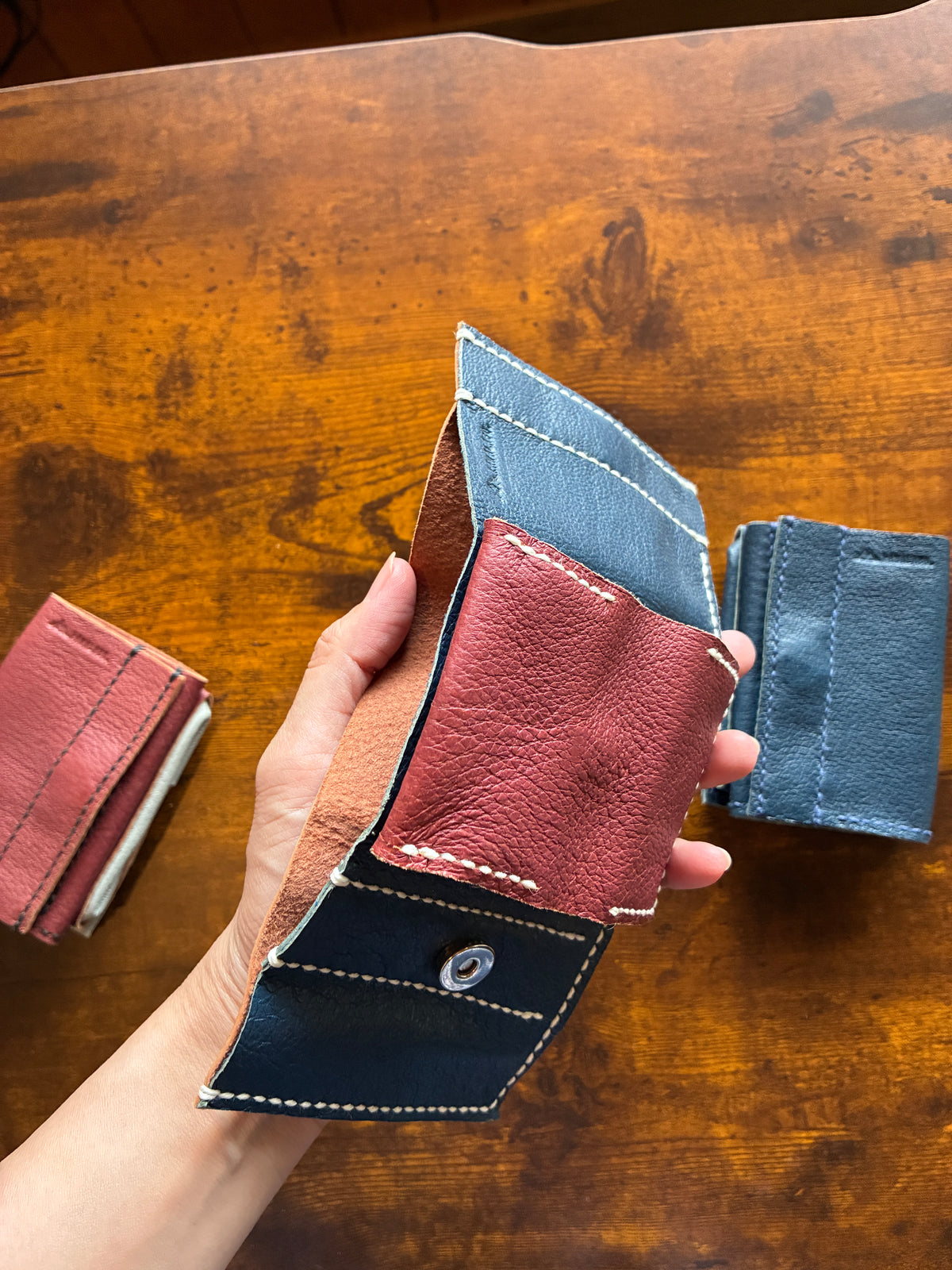 【豚革 三つ折り財布｜Natural】国産本革 エシカルレザークラフト ハンドメイド｜kawalabo.