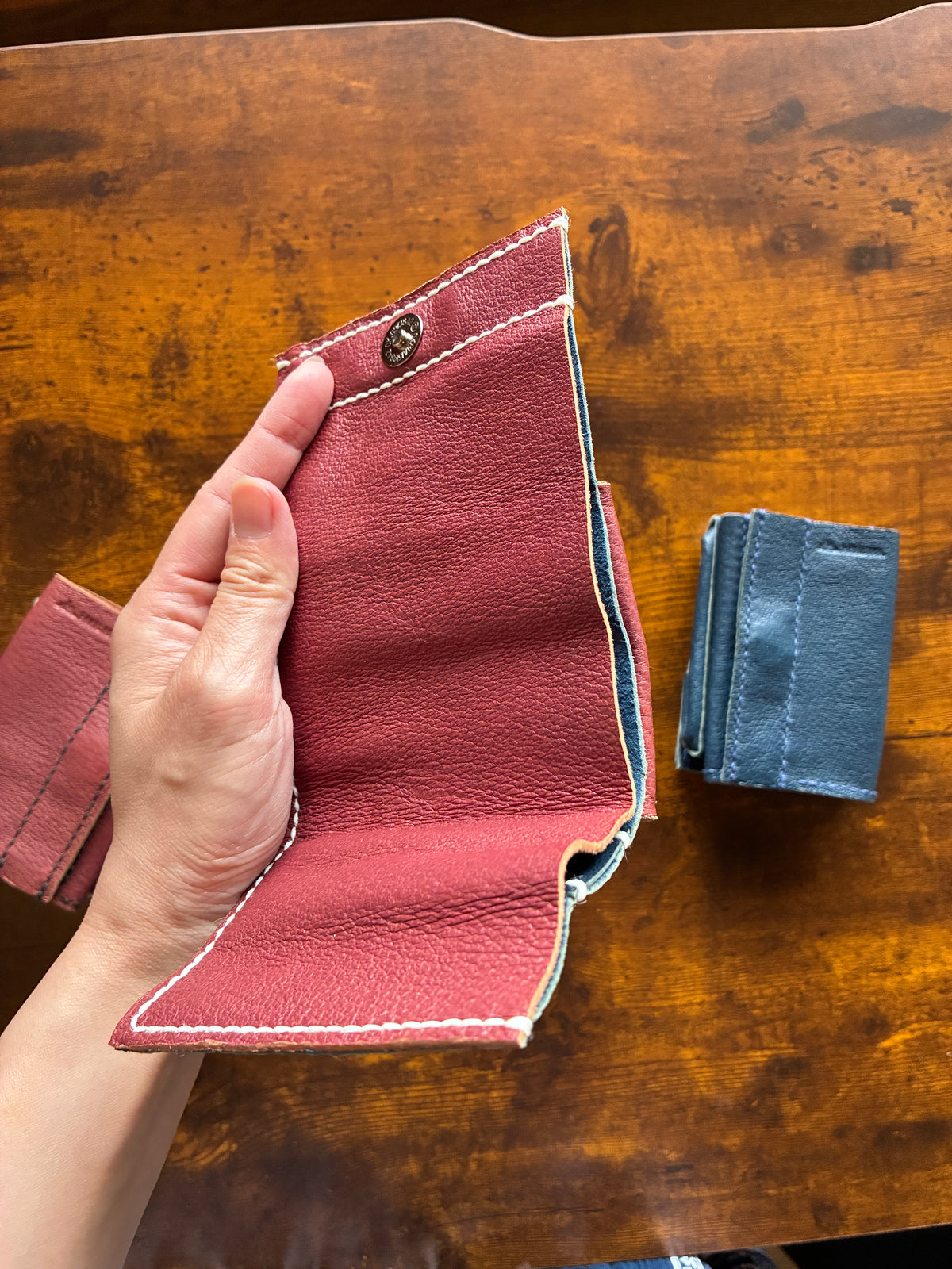 【豚革 三つ折り財布｜Natural】国産本革 エシカルレザークラフト ハンドメイド｜kawalabo.