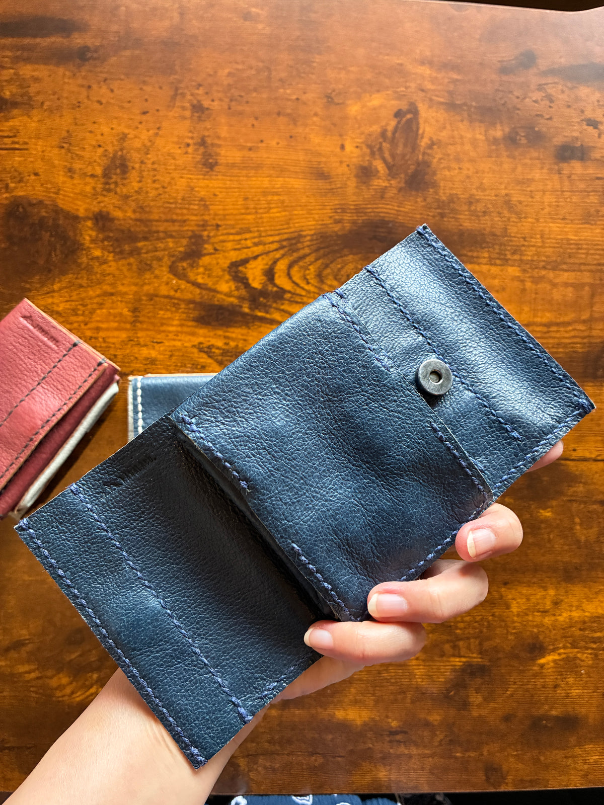 【豚革 三つ折り財布｜Natural】国産本革 エシカルレザークラフト ハンドメイド｜kawalabo.