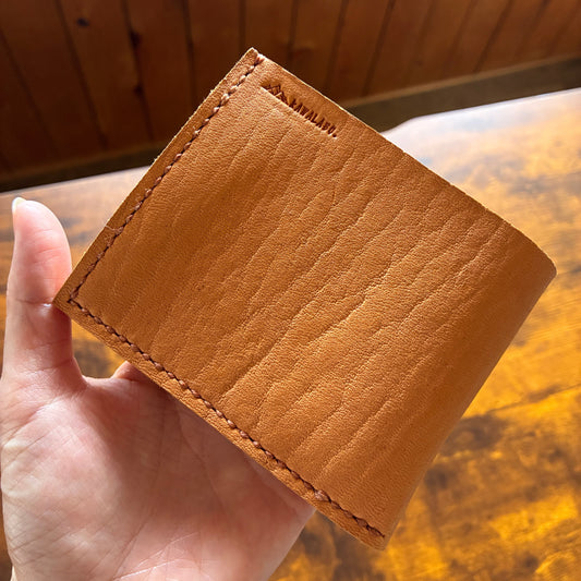 【鹿革 二つ折り財布｜Matsumoto】国産本革 エシカルレザークラフト ハンドメイド｜kawalabo.