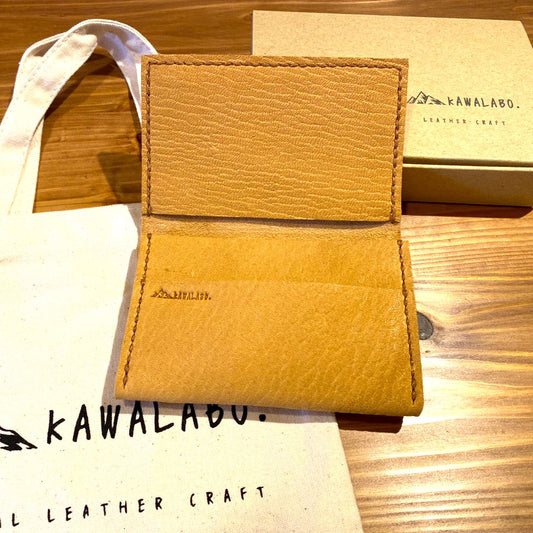 鹿革 名刺入れ 本革 エシカルレザークラフト ハンドメイド｜kawalabo.