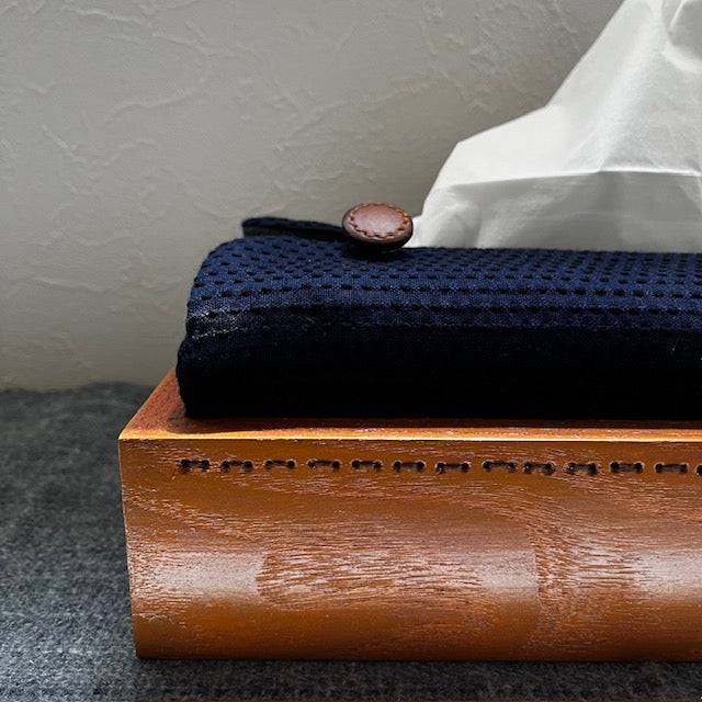 《木と布》ティッシュBOXケース 刺子｜8clotH（エイトクロース）